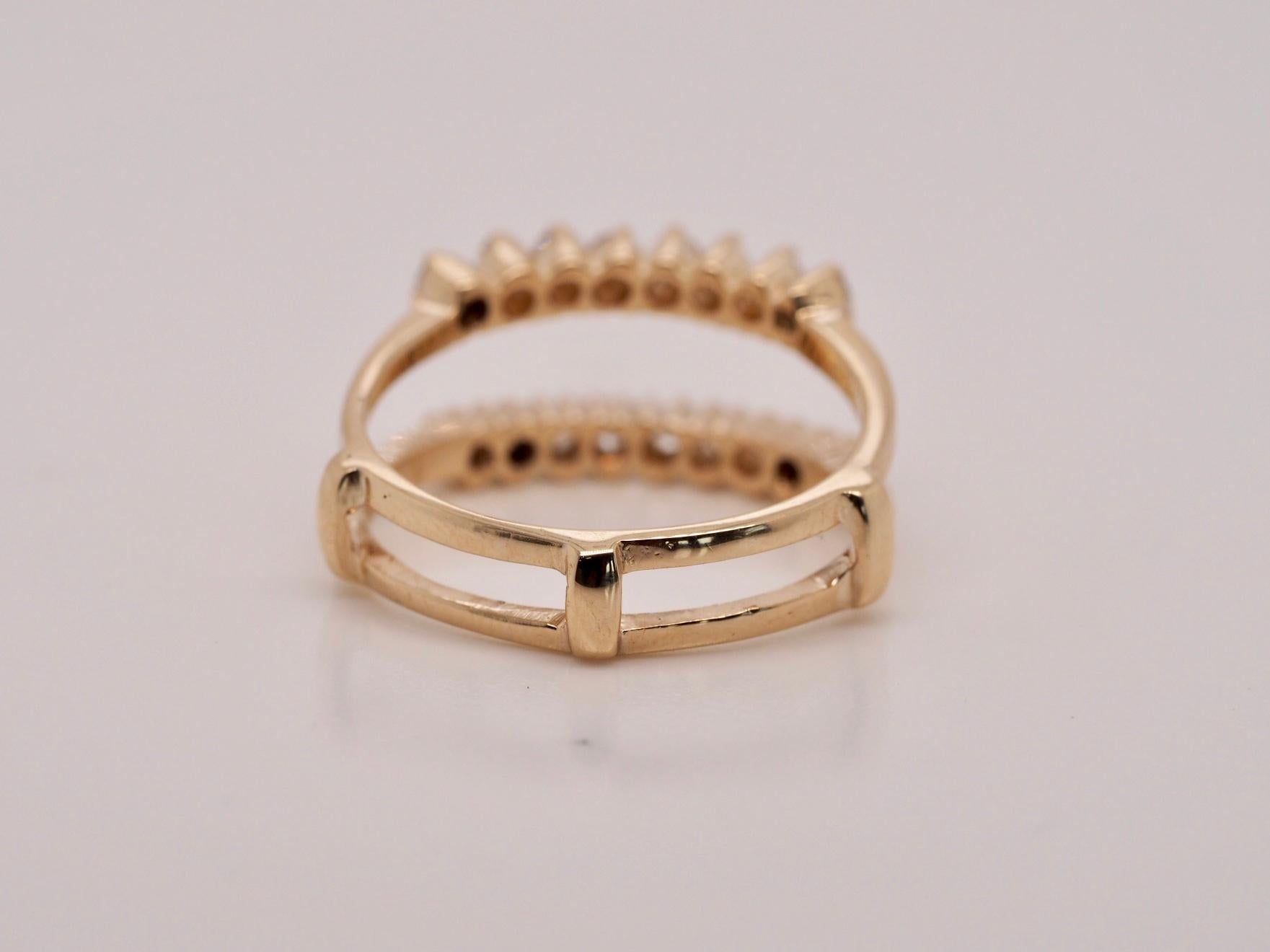 0.36 Carat Vintage Style 14 Karat Yellow Gold Diamond Ring Enhancer