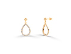 0.36ct Diamond Open Pear Studs Earrings in 18k Gold