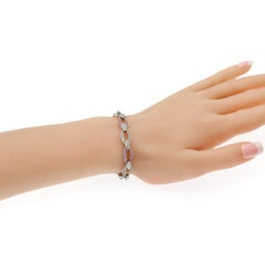 Zaffiro rosa naturale da 0,36 carati e diamanti da 0,72 carati Bracciale in oro 14 carati