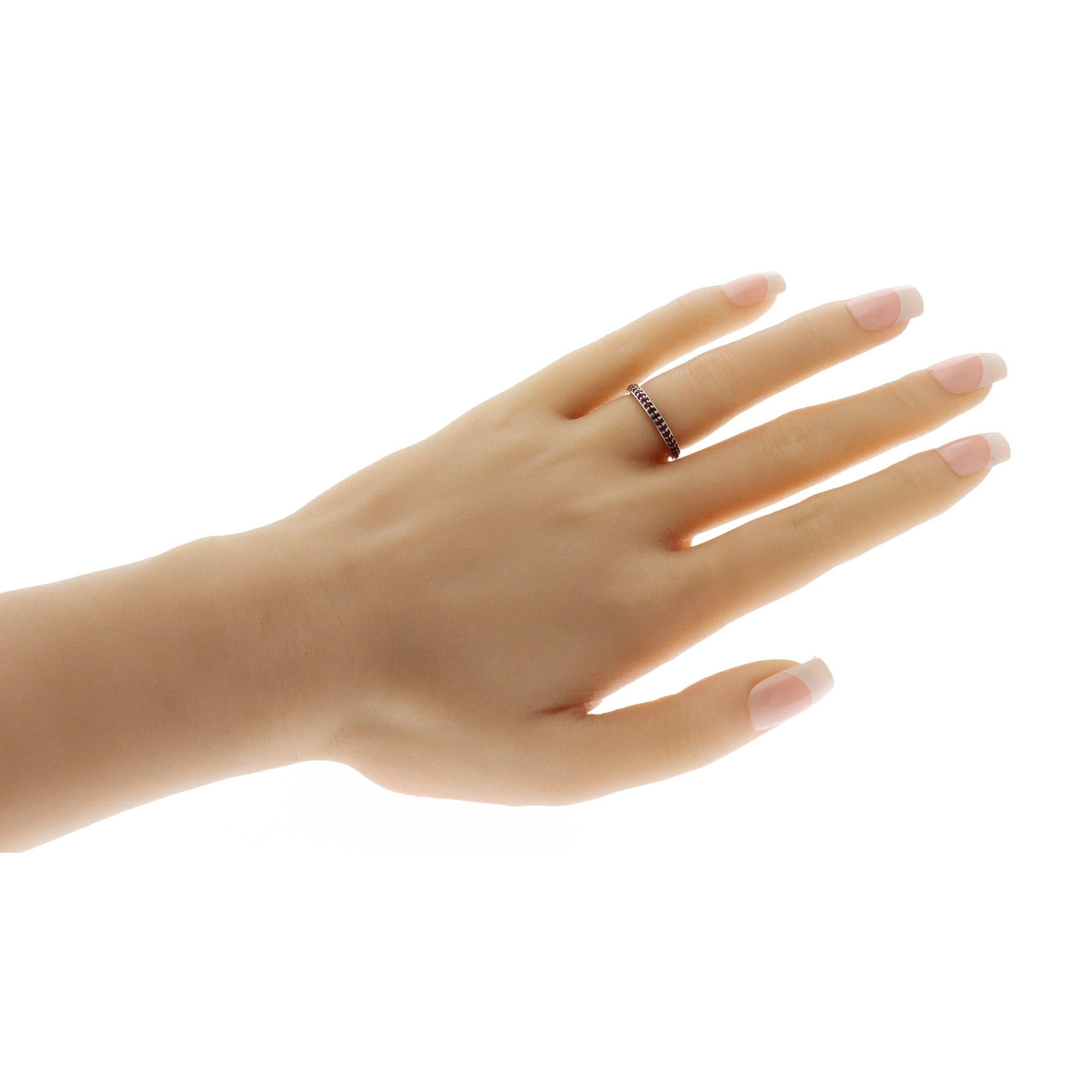 0.36 CT Natural Ruby14K White Gold Band Ring (Bague en or blanc 14K) Excellent état - En vente à Los Angeles, CA