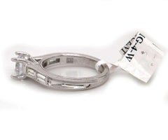 0.36 CTW Frederic Sage Side Baguette Diamond Semi Mount Ring in 14K White Gold