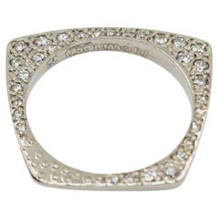 0.365 Carat Diamond Ring G/SI1 18k White Gold, 31 Brilliant Cut Pave Diamonds