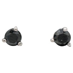 Pendientes de oro blanco de 18 quilates con diamantes negros de 0,36 quilates