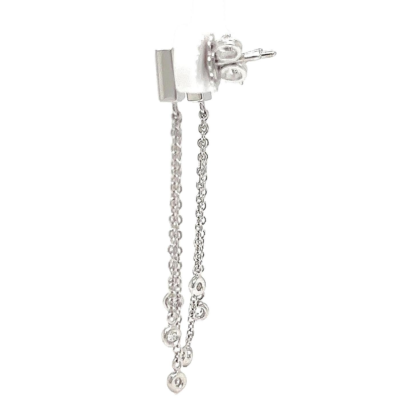 Boucles d'oreilles Damiani en or blanc 18 carats avec diamants 0,36 carat F-G/VVS/VS 1,8 long Pour femmes en vente