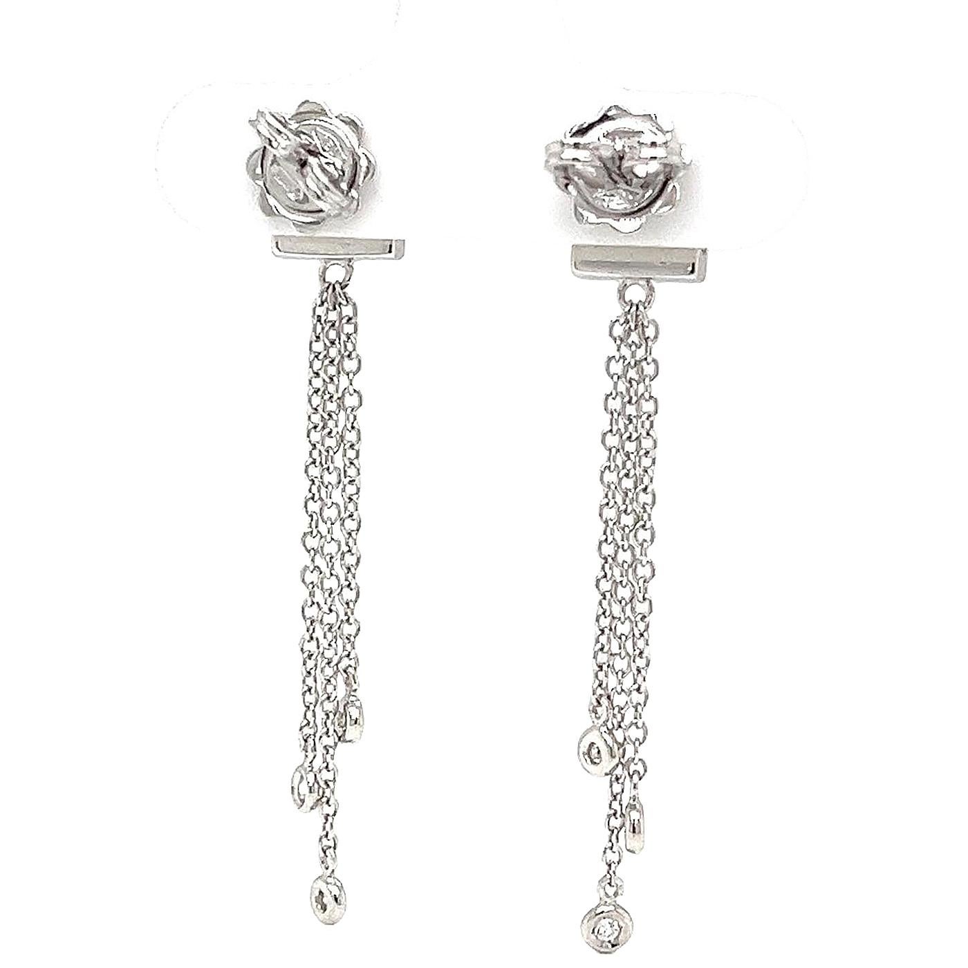 Boucles d'oreilles Damiani en or blanc 18 carats avec diamants 0,36 carat F-G/VVS/VS 1,8 long en vente 1