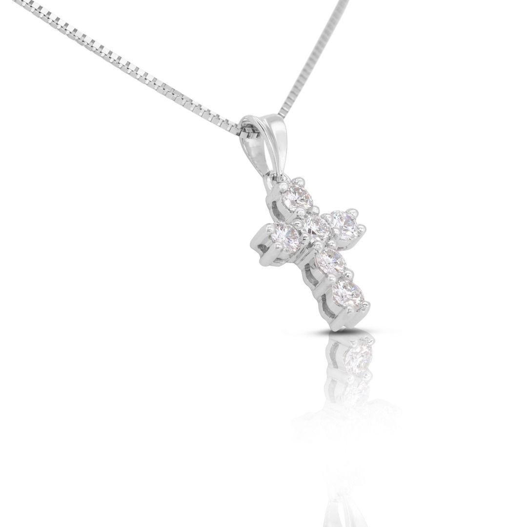0,36 Karat Diamant-Anhänger aus atemberaubendem 18 Karat Weißgold mit Diamant-Beleuchtung im Zustand „Neu“ in רמת גן, IL