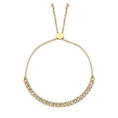 0.36ct Round Brilliant Cut Diamond Cuban Link Bracelet in 14k Yellow Gold