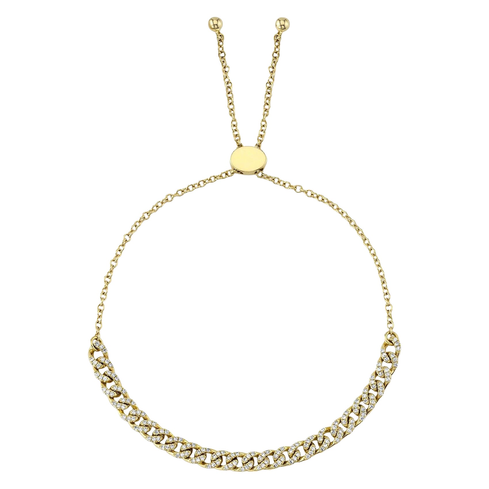 0.36ct Round Brilliant Cut Diamond Cuban Link Bracelet in 14k Yellow Gold