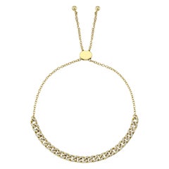 0.36ct Round Brilliant Cut Diamond Cuban Link Bracelet in 14k Yellow Gold