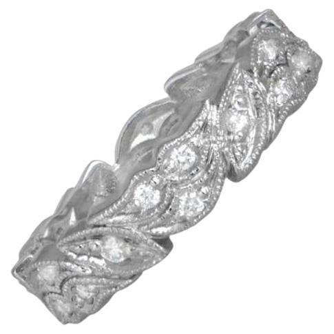 Hochzeitsring mit 0,36 Karat rundem Diamanten im Brillantschliff, H Farbe, Platin
