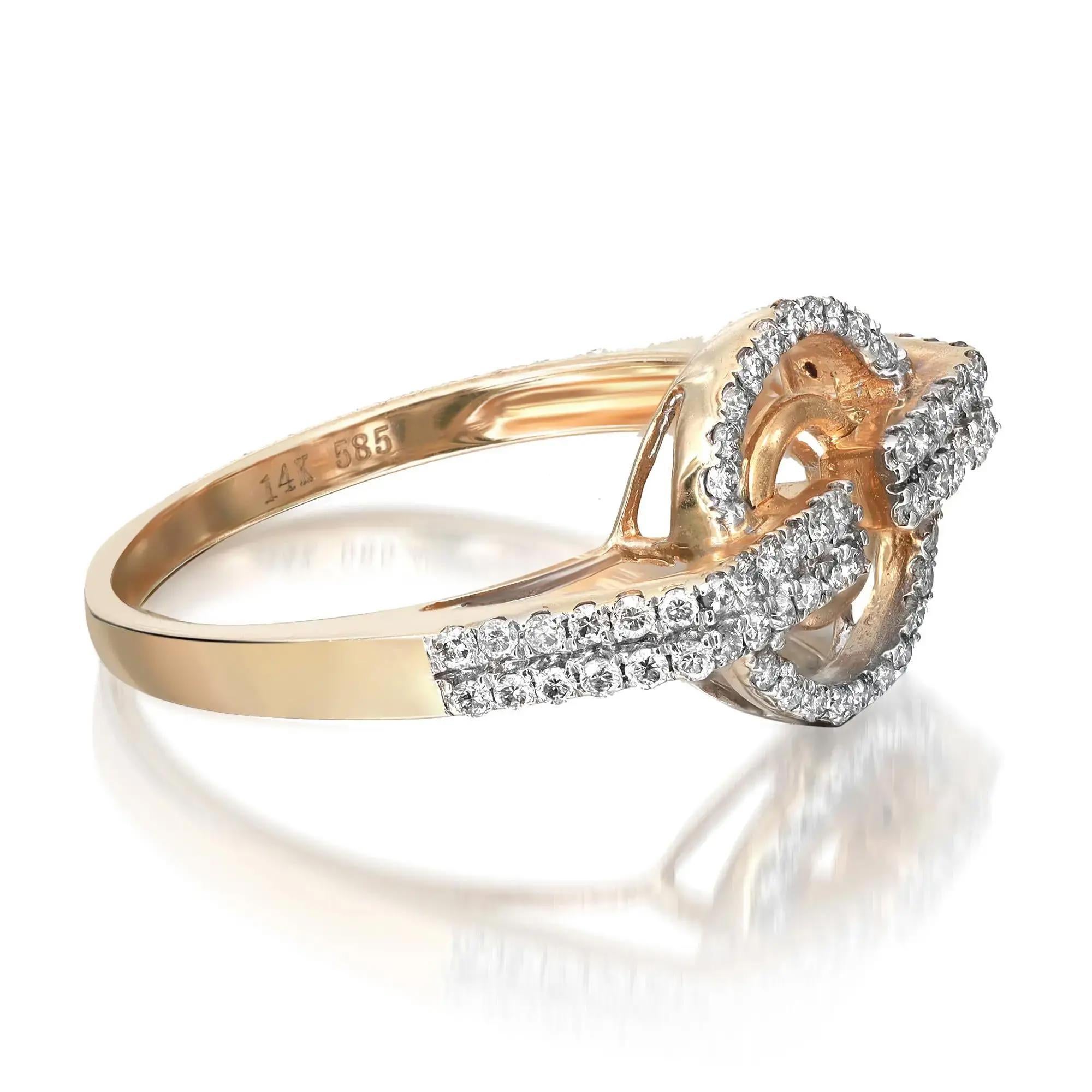 Modern 0.36cttw Prong Set Round Cut Diamond Ladies Ring 14k Yellow Gold For Sale