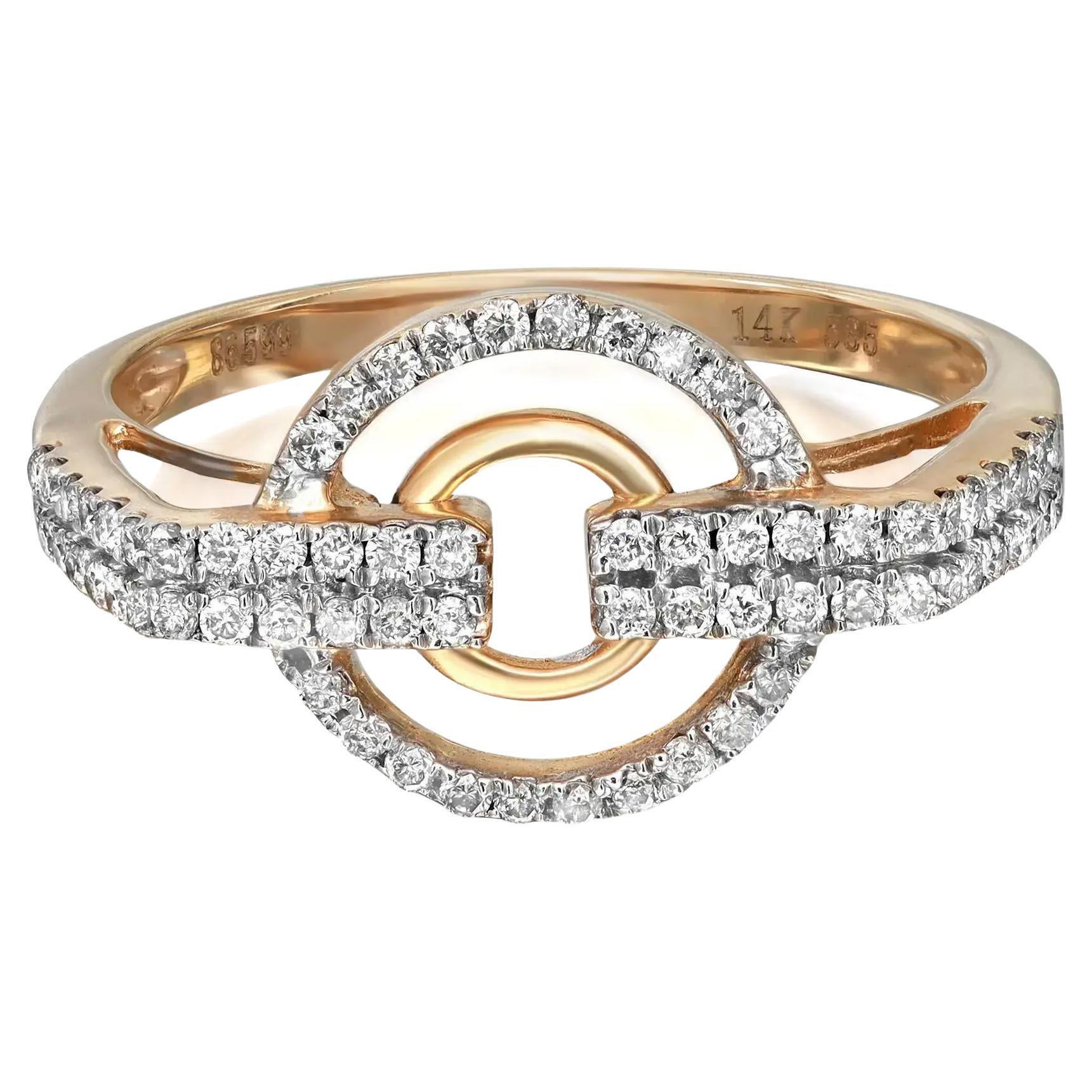 0.36cttw Prong Set Round Cut Diamond Ladies Ring 14k Yellow Gold For Sale