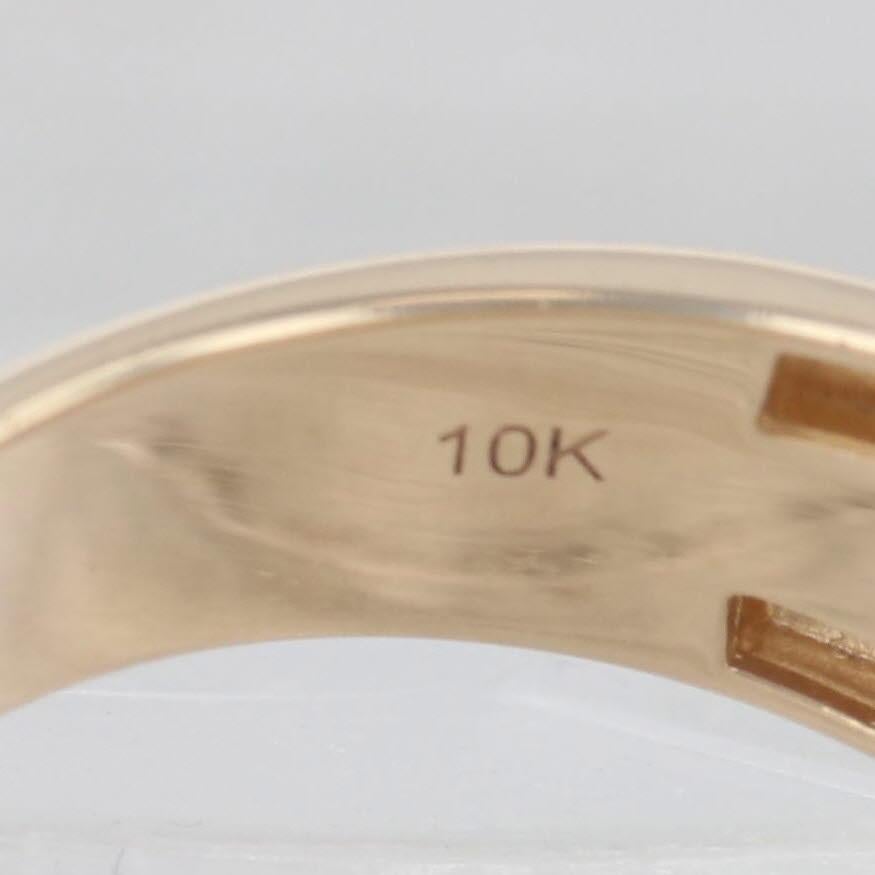 0.36ctw Brown Black Diamond Ring 10k Yellow Gold Men's Wedding Band Size 10.25 4