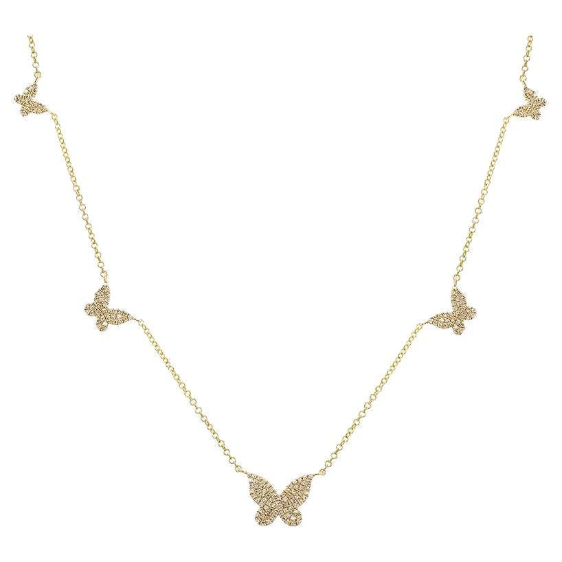 0.36ctw Diamond Butterfly Necklace, 14 