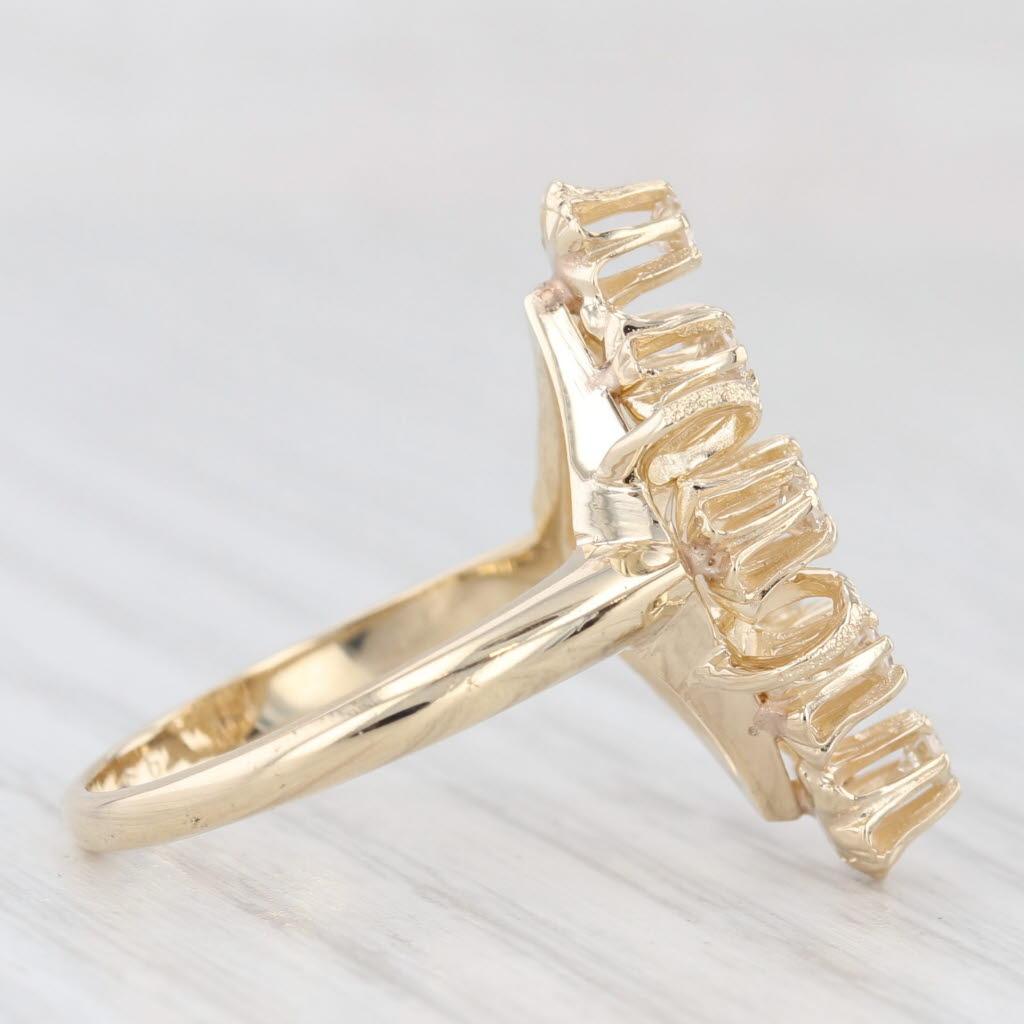 da uomo o donna Anello a grappolo con diamanti da 0,36 carati in oro giallo 14k Misura 6,25 Cocktail in vendita