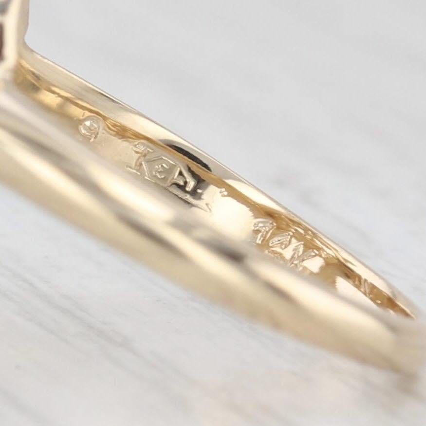 Anello a grappolo con diamanti da 0,36 carati in oro giallo 14k Misura 6,25 Cocktail in vendita 2