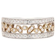 0.36ctw Diamond Cutout Band, 14k Yellow and White Gold, Taille de bague 6.25