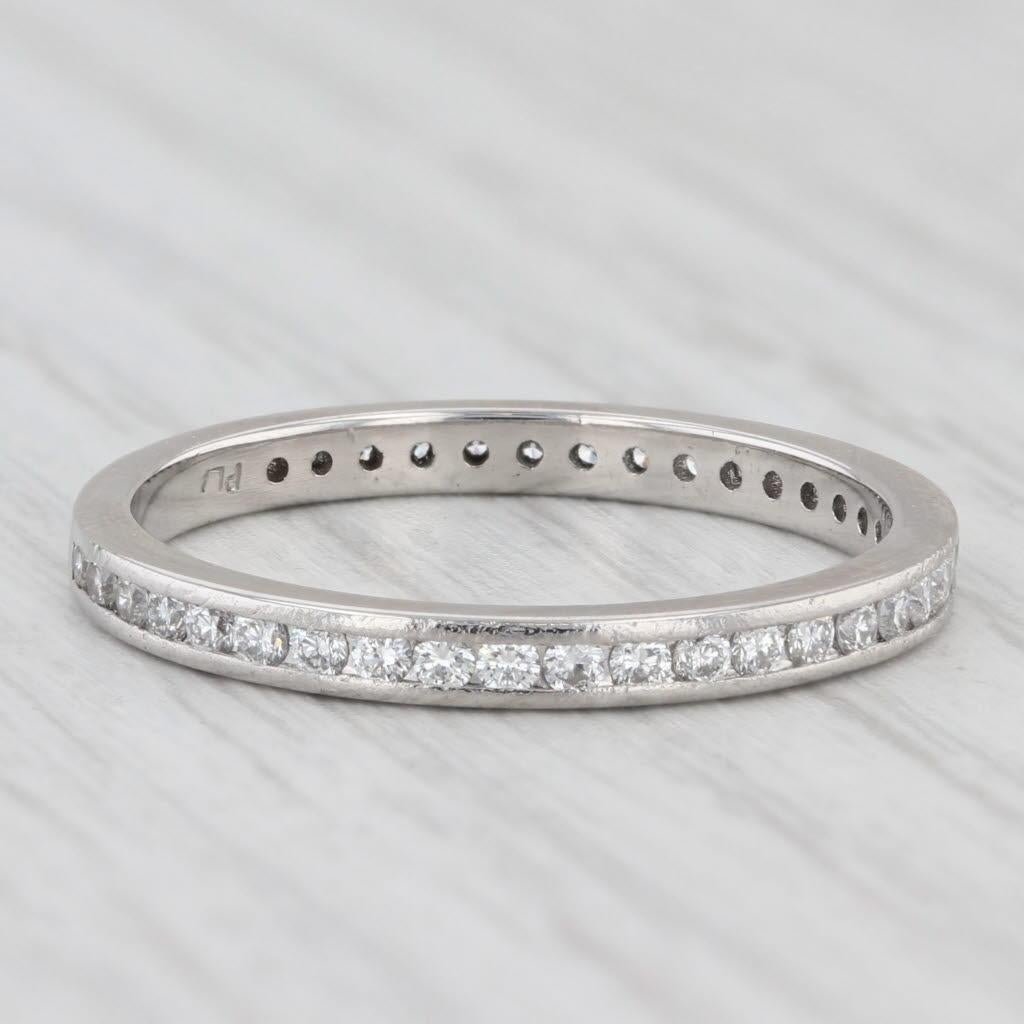 0.36ctw Diamond Wedding Band 900 Platinum Stackable Ring For Sale 1