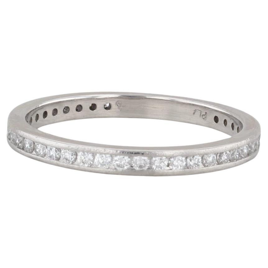 0.36ctw Diamond Wedding Band 900 Platinum Stackable Ring For Sale