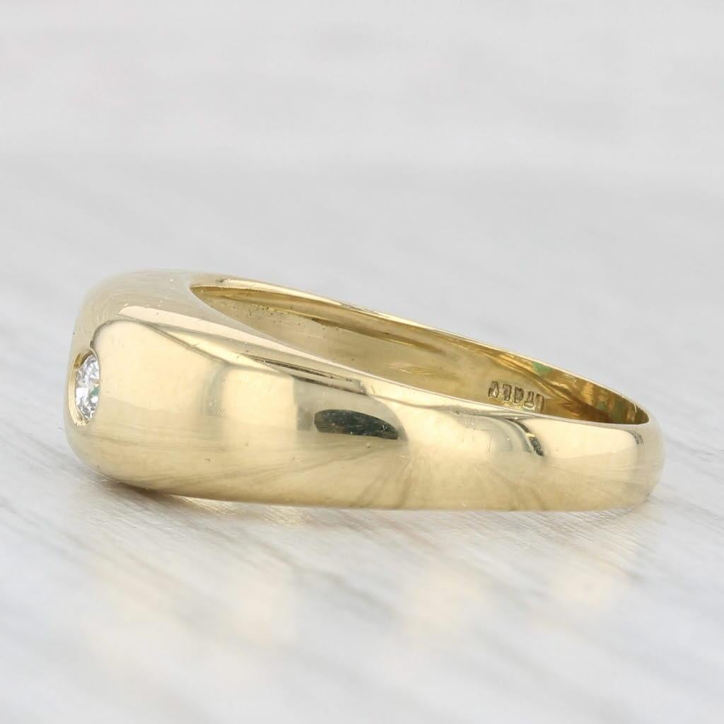 Women's or Men's 0.36ctw Emerald Diamond 3-Stone Ring 18k Yellow Gold Size 6.5 For Sale
