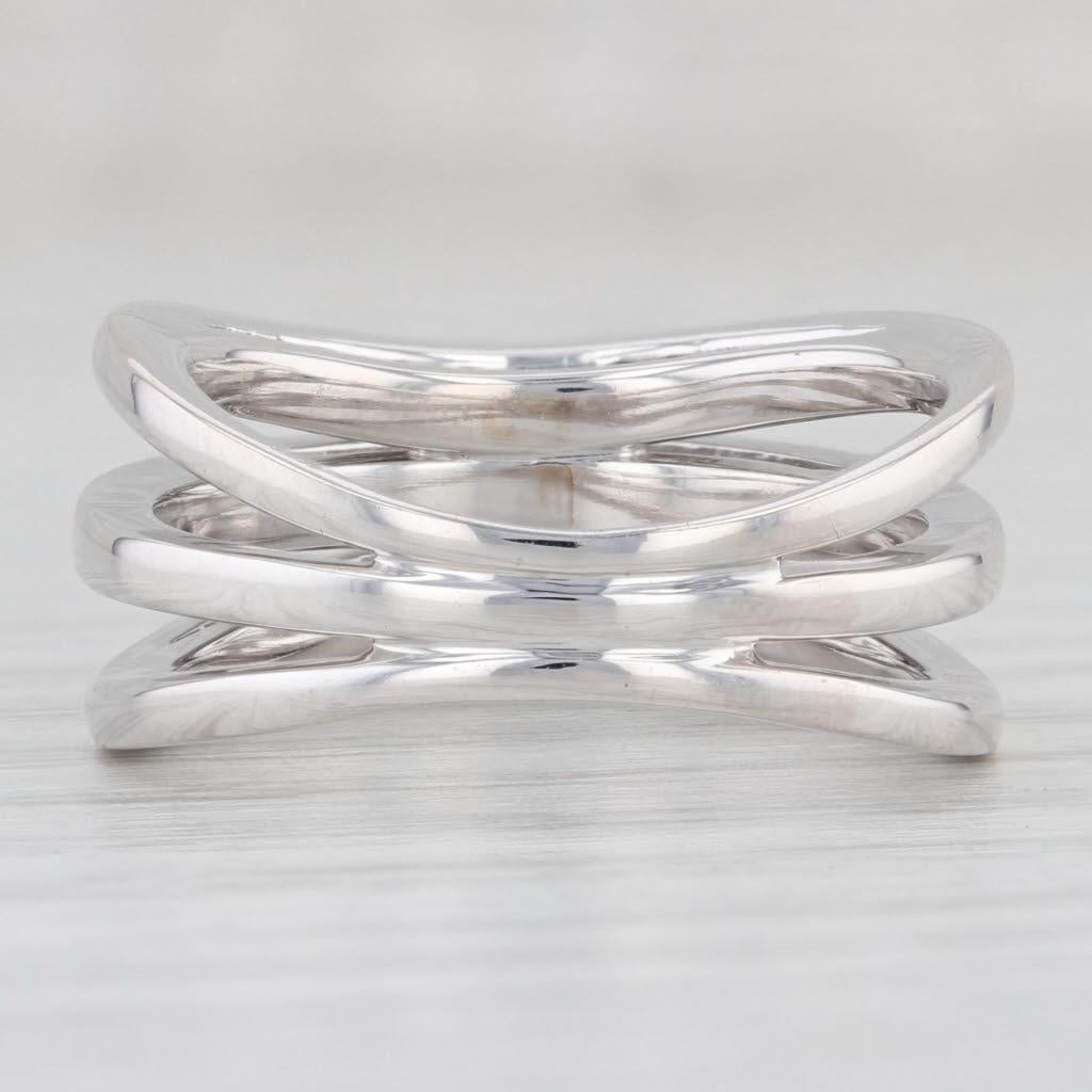 Women's 0.36ctw VS2 Diamond Multi-Band Ring 18k White Gold Size 6.75 For Sale