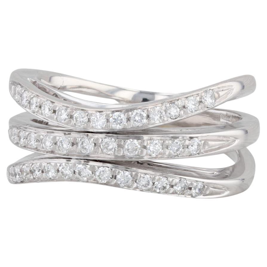 0.36ctw VS2 Diamond Multi-Band Ring 18k White Gold Size 6.75 For Sale