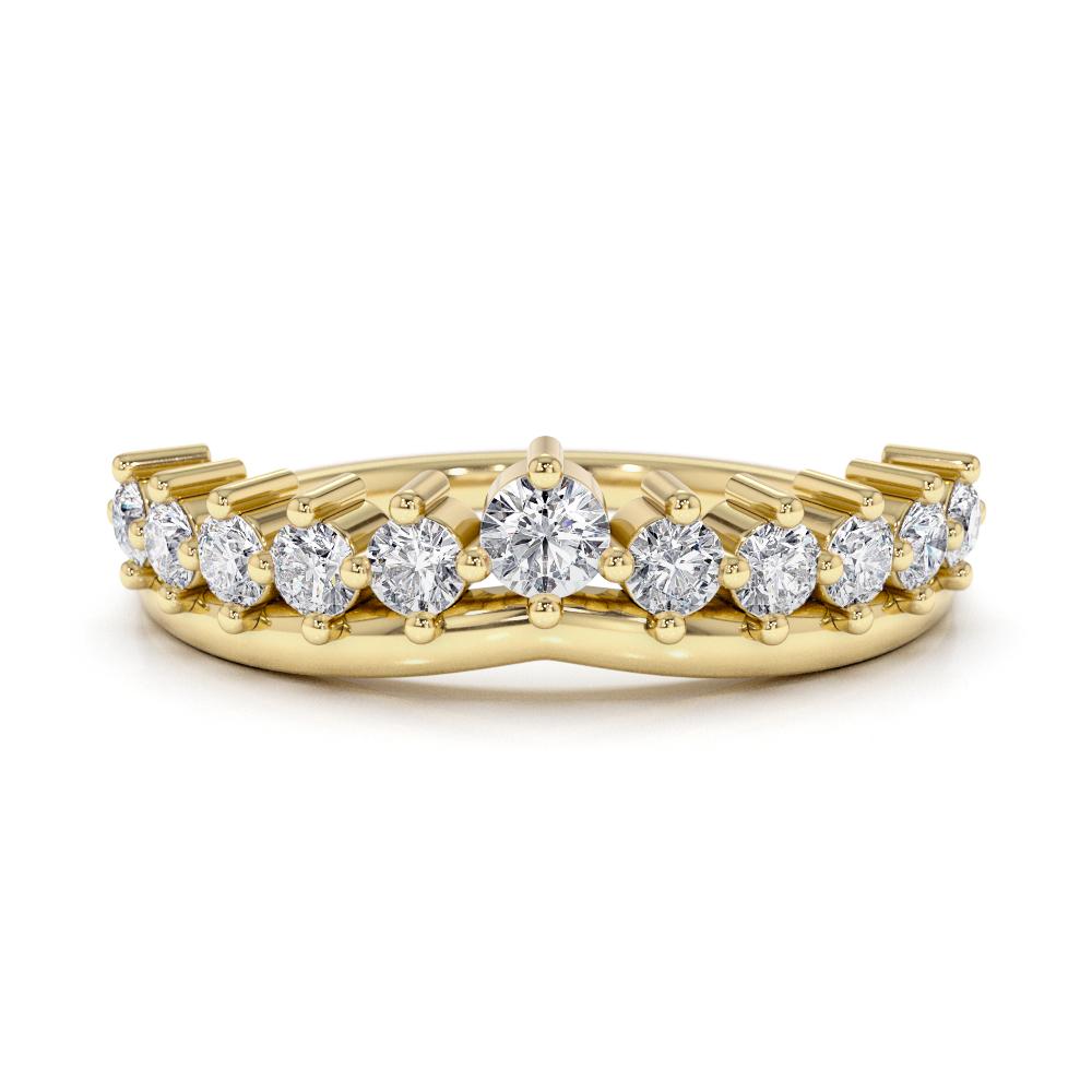 For Sale:  0.37 Carat Diamond Crown Band Ring in 14k Yellow Gold, Shlomit Rogel 2