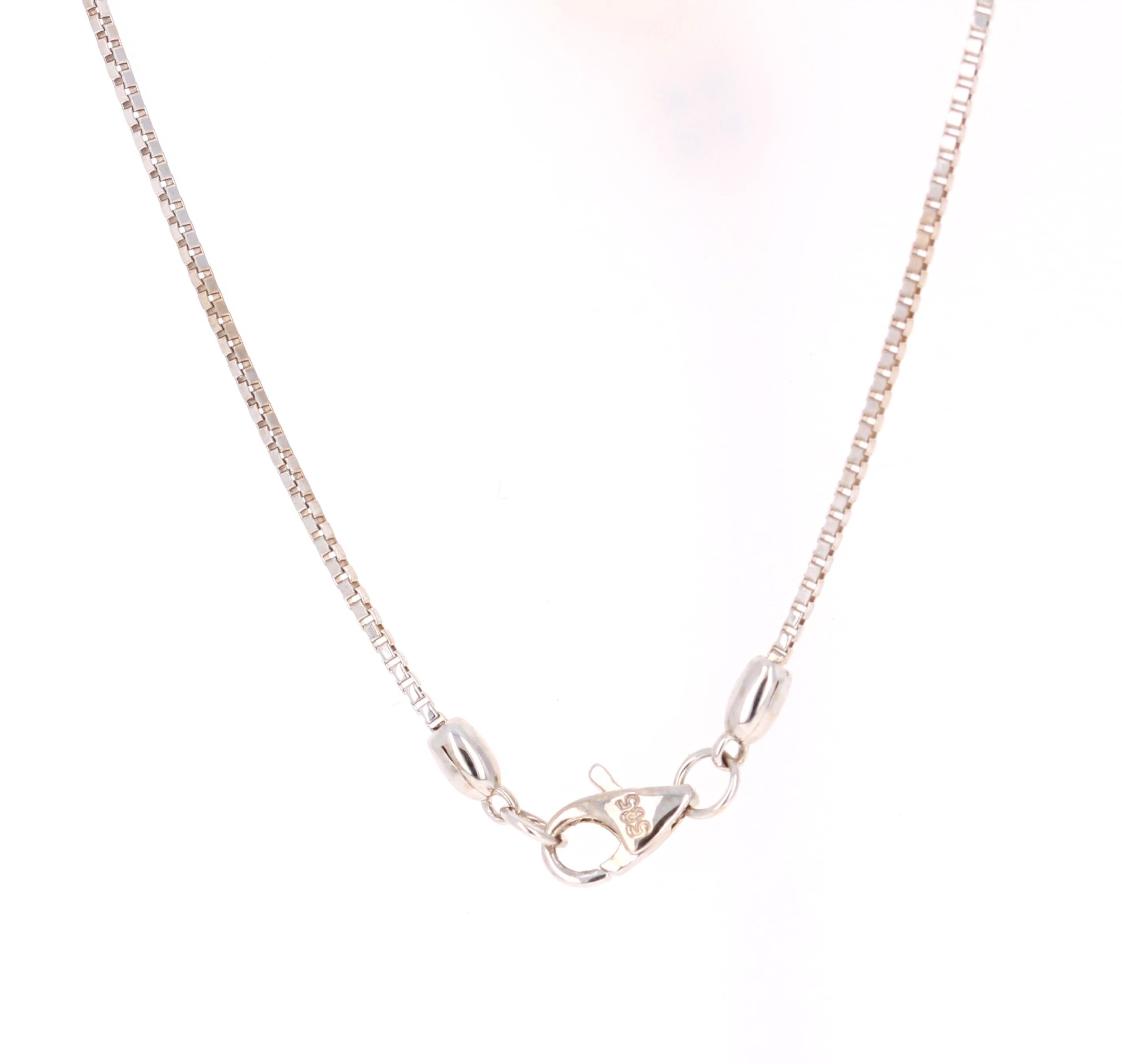 Round Cut 0.37 Carat Diamond Lariat Style Necklace in 14 Karat White Gold For Sale