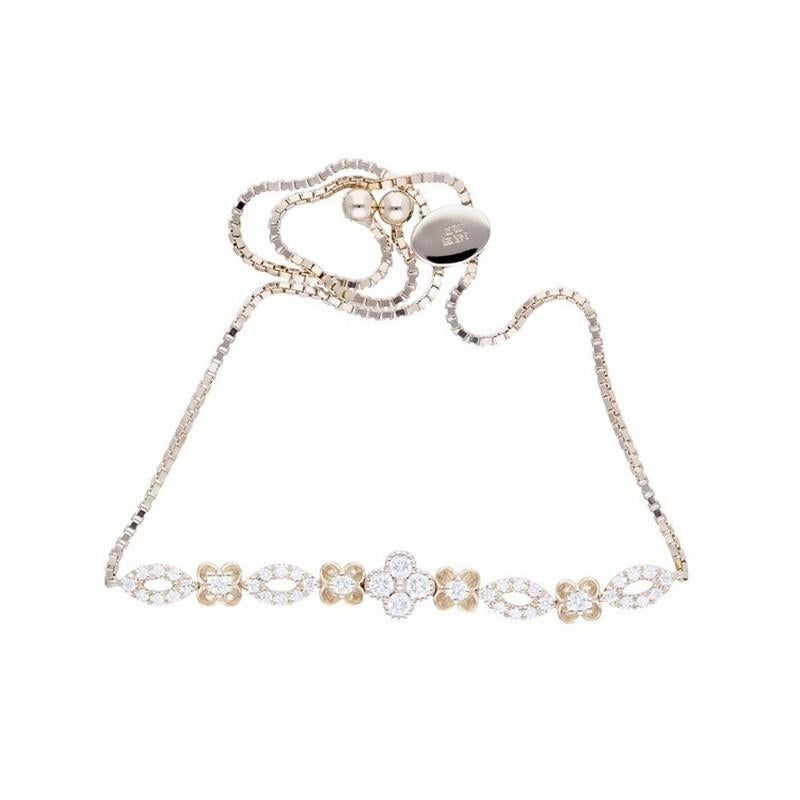 Diamond Carat Weight: The Gazebo Fancy Collection bracelet boasts a total of 0.37 carats of brilliant round diamonds. A collection of 40 hand-picked diamonds provides a radiant and captivating sparkle.

Setting Style: The diamonds are expertly set