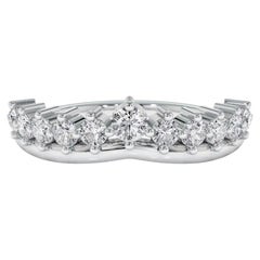 0.37 Carat Genuine Diamond Crown Band Ring in 14k White Gold, Shlomit Rogel