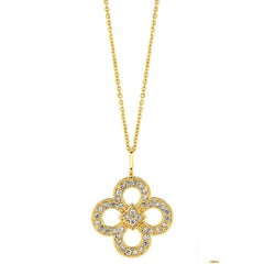 0.37 Carat Natural Diamond Fashion Necklace 14 Karat White Gold G SI