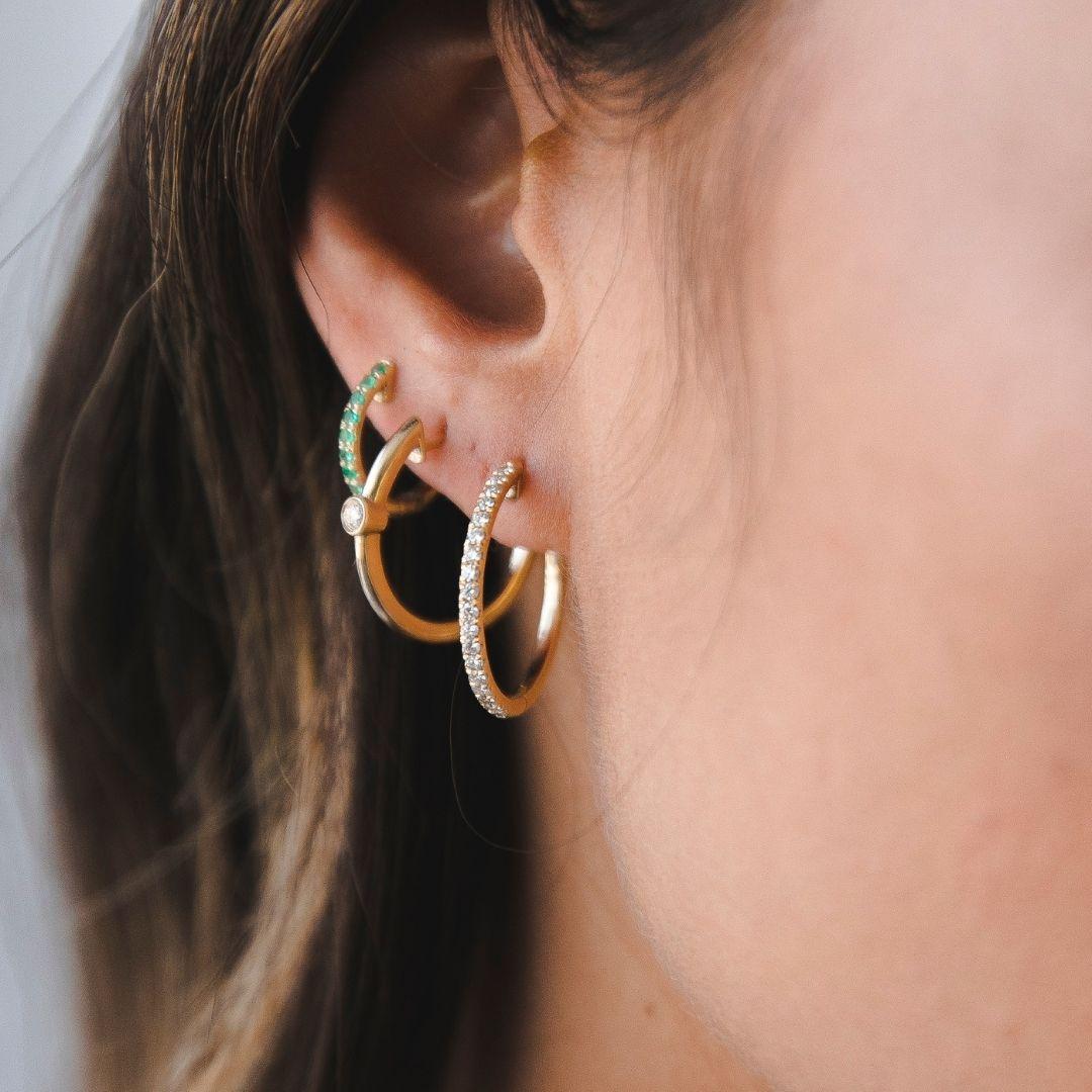 0.37 Carat Pave Diamond Hoops Earrings in 14 Karat Yellow Gold - Shlomit Rogel

A classic pair of pave diamond hoops you'll reach for everyday. Designed to be bold and chic, these timeless earrings glisten with shimmering diamonds. Simply put them