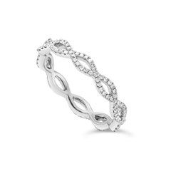 0.37 Carat Total Brilliant Round Cut Diamond Crossover Infinity Wedding Band