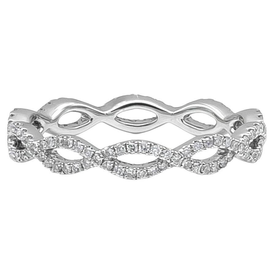 0.37 Carat Total Brilliant Round Cut Diamond Crossover Infinity Wedding Band