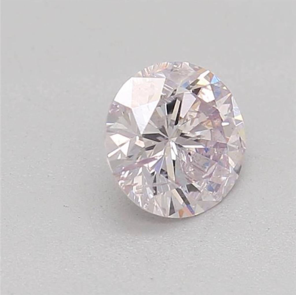 0.37 Carat Very Light Purplish Pink Round Cut Diamond I1 Clarity CGL Certified For Sale 6