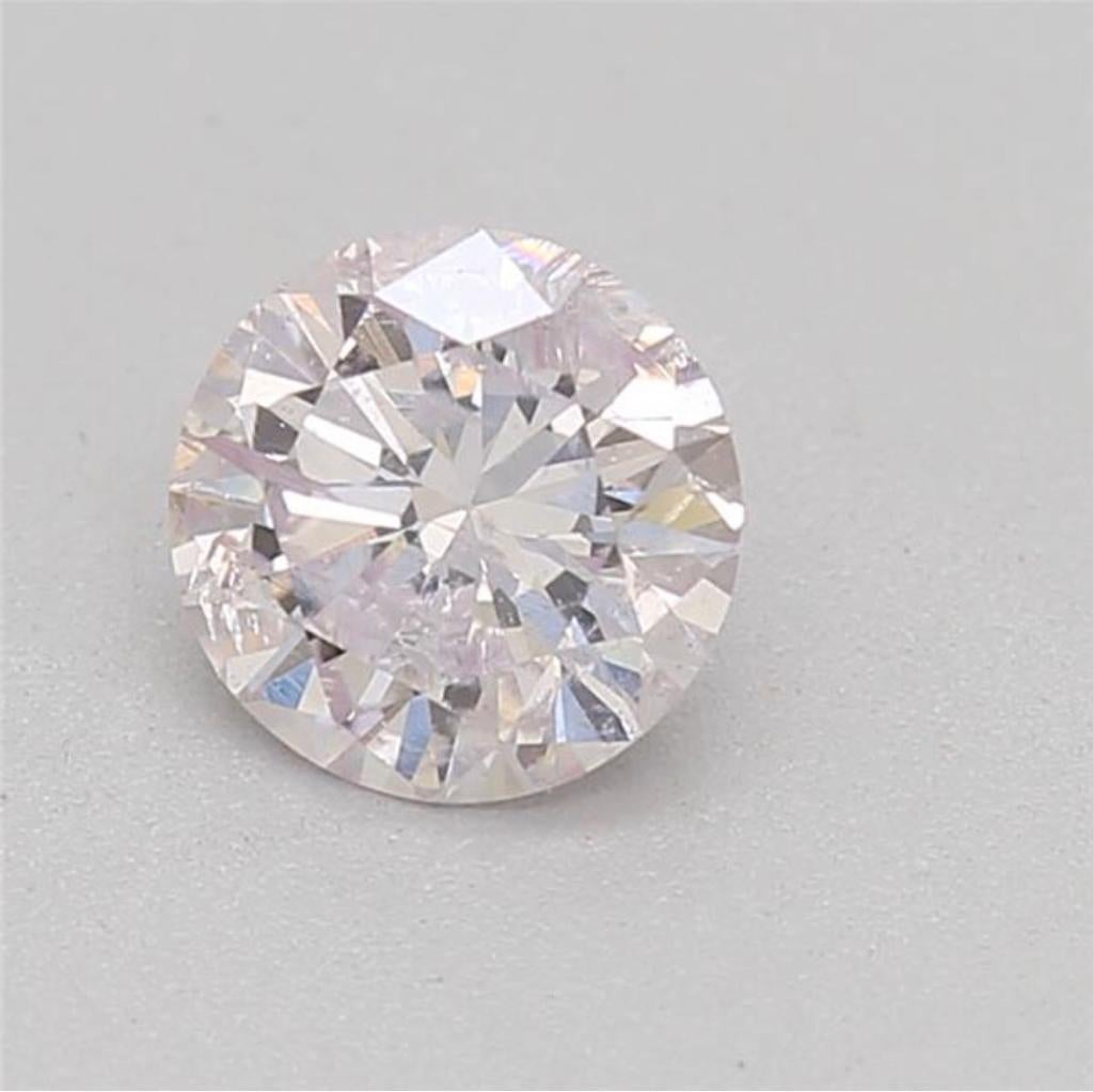 0.37 Carat Very Light Purplish Pink Round Cut Diamond I1 Clarity CGL Certified For Sale 1