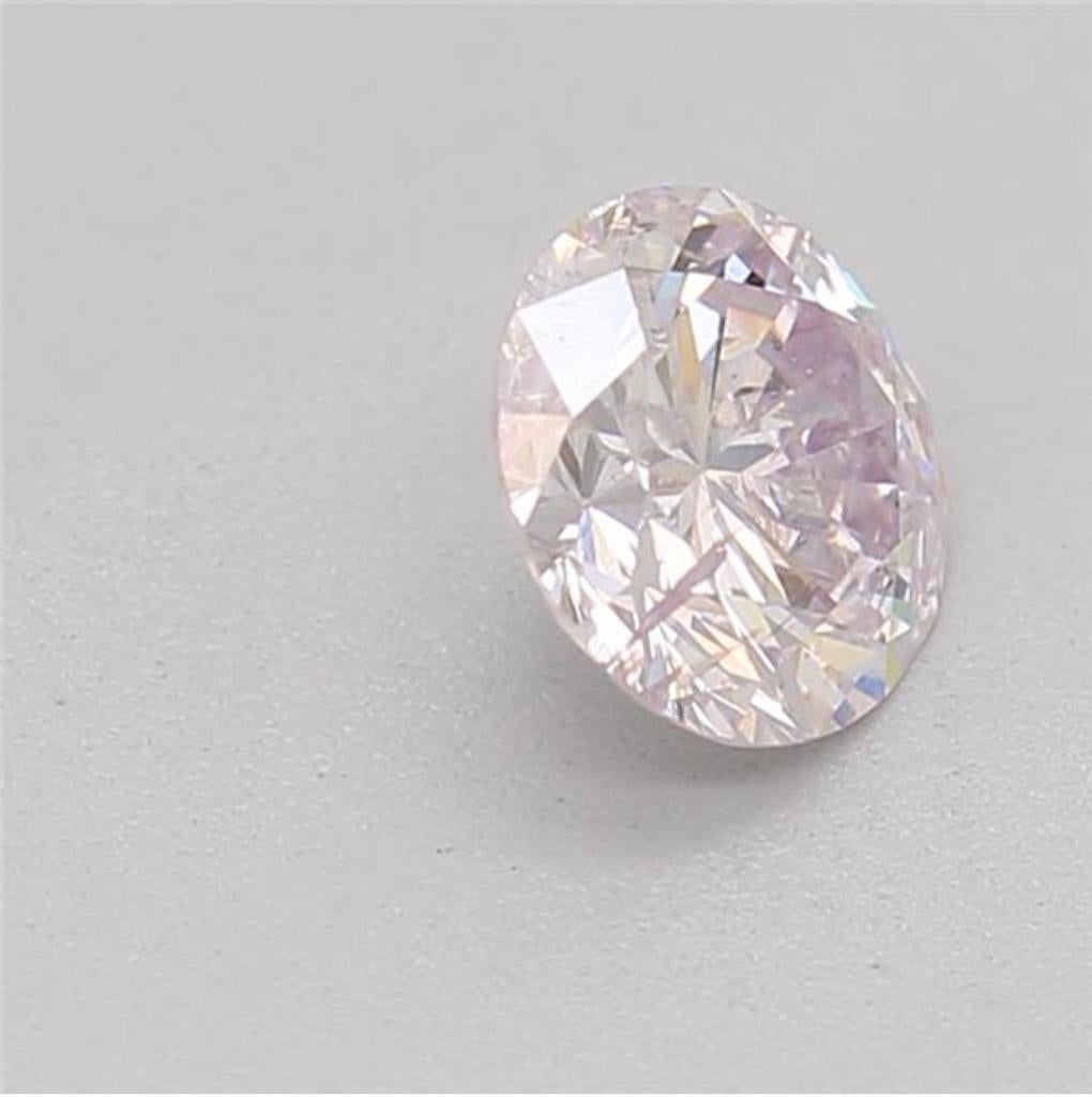 0.37 Carat Very Light Purplish Pink Round Cut Diamond I1 Clarity CGL Certified For Sale 5
