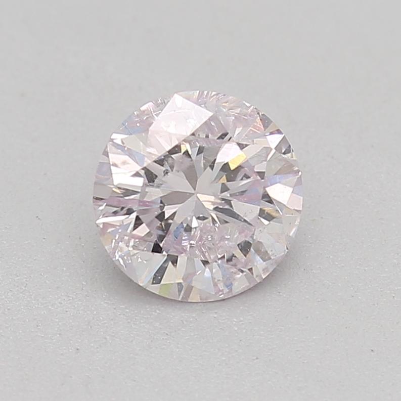 0.37 Carat Very Light Purplish Pink Round Cut Diamond I1 Clarity CGL Certified For Sale