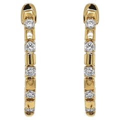 Ohrringe aus Gelbgold mit 0,37 Karat weißen Diamanten
