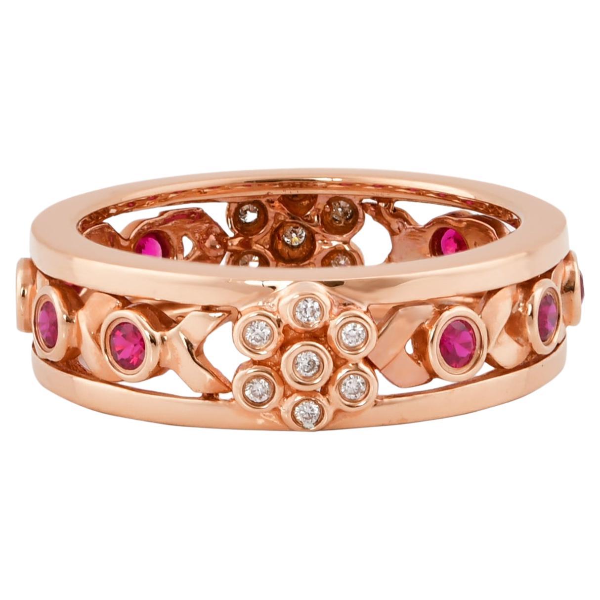 0,370 Karat Rubin-Ring aus 14 Karat Roségold