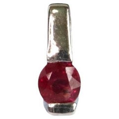 Pendentif minimaliste en platine avec rubis birman non chauffé de 0.375 carat