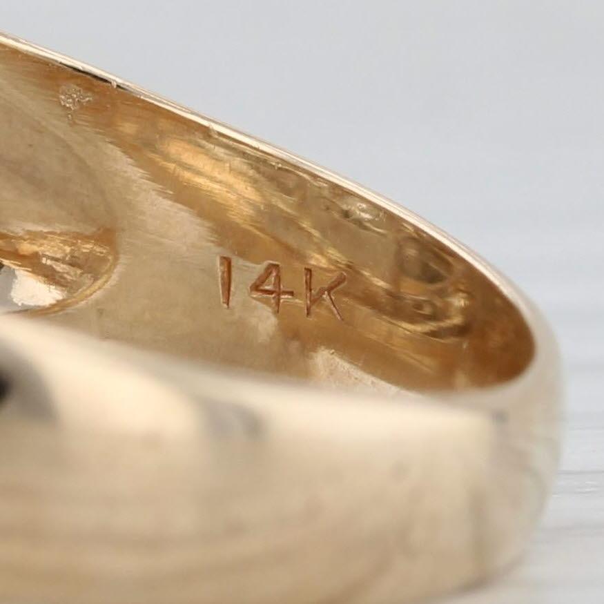 0,37ct Diamant Solitär Ring 14k Gelb Weißgold Größe 8,25 Vintage By im Angebot 3