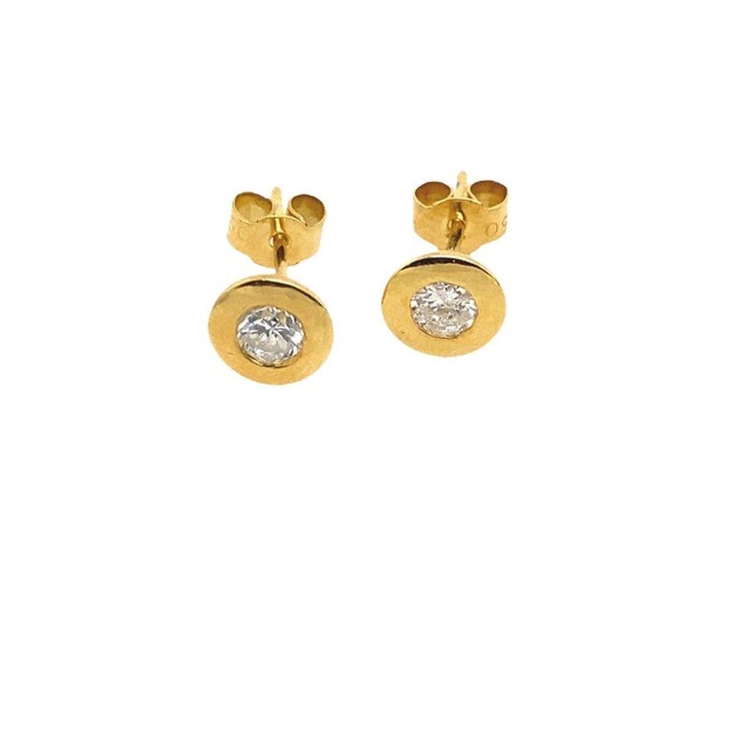 New 18ct Yellow Gold Diamond Studs Earrings, In Rubover Setting, 0.37ct of round diamonds

Additional Information:
Total Diamond Weight :0.37ct
Diamond Color : G/H
Diamond Clarity :  SI
Total Weigh : 1.4g  
SMS4394