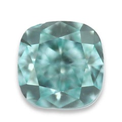 0.37ct Green Diamond - Natural Loose Fancy Intense Blue Green GIA SI2 Cushion
