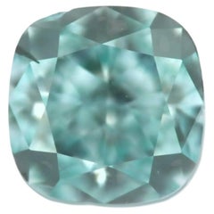 0.37ct Green Diamond - Natural Loose Fancy Intense Blue Green GIA SI2 Cushion