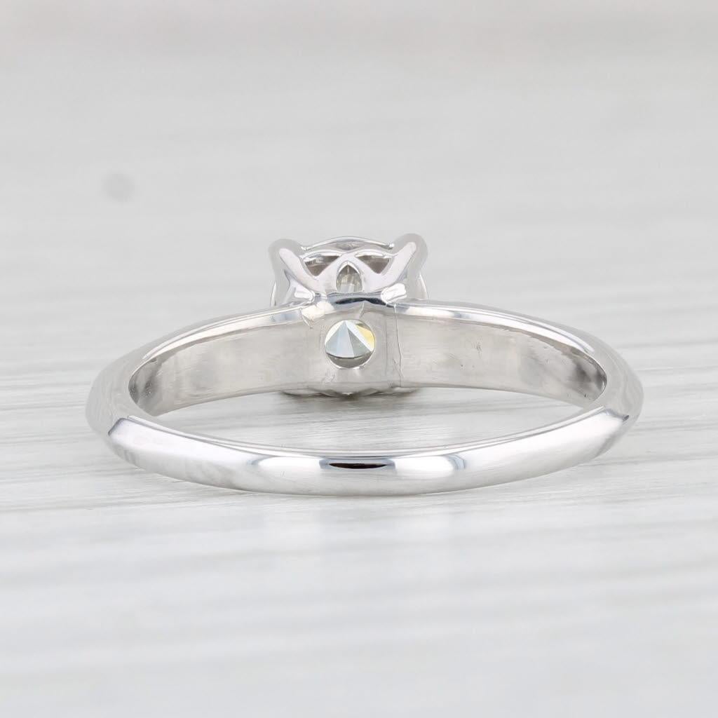 Women's 0.37ct Round Diamond Solitaire Engagement Ring 14k White Gold Size 6.25