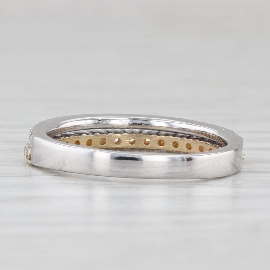 Taille ronde 0.37ctw Diamond Wedding Band 14k White Yellow Gold Size 5.25 Stackable en vente