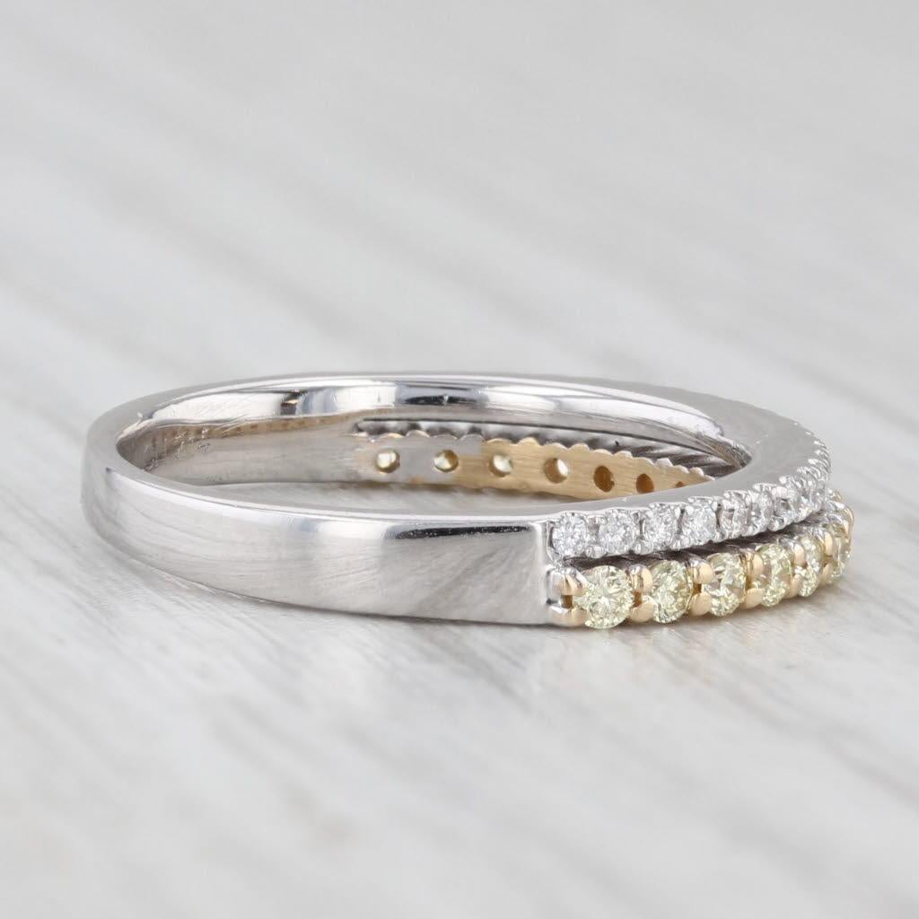 0.37ctw Diamond Wedding Band 14k White Yellow Gold Size 5.25 Stackable Unisexe en vente