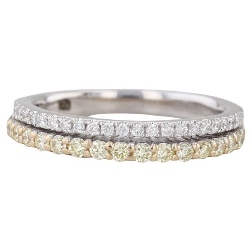 0.37ctw Diamond Wedding Band 14k White Yellow Gold Size 5.25 Stackable