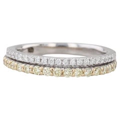 0,37ctw Diamond Wedding Band 14k Weiß-Gelbgold Größe 5,25 stapelbar